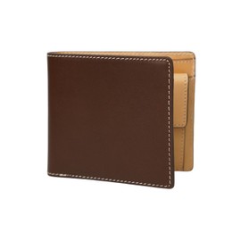 MASSENI Men's Luxury Italian Leather Bifold Wallet, Coin Pocket, Tan Color, Genuine Leather, Lightweight Leather, Holds 4 Cards, dark brown