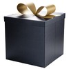 LaRibbons Large Gift Boxes with Lids,10x10x10 Inches Black Square Gift