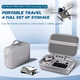 Mini 3 Carrying Case, for DJI Mini 3 Pro and DJI Mini 3, Waterproof Portable Hard Shell Travel Box Compatible with Shoulder Strap for DJI Mini 3 Pro and DJI Mini 3 Drone Accessories