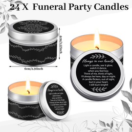 MTLEE 24 Pcs Funeral Memorial Candles Funeral Favors for Guests Celebration of Life Supplies Lavender Scented Tealight Sympathy Gifts Memorial Service Grief Share Meeting(Exquisite)