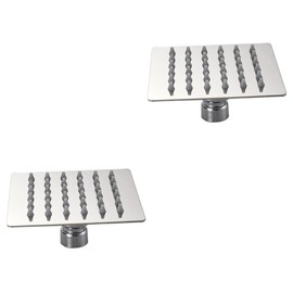 Cabilock 2pcs 4 Stainless Steel Square Showerhead High Pressure Rainfall Shower 4 Inch Ultra-thin Design Silver
