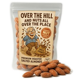 Uncle Frank's Over the Hill and Nuts All Over the Place - Roasted Salty Almonds Gag Gift - Funny Over the Hill Birthday Snack for Men, Retirement Gift, Fathers Day Treat Gift for Dad, Grandpa, Made in USA