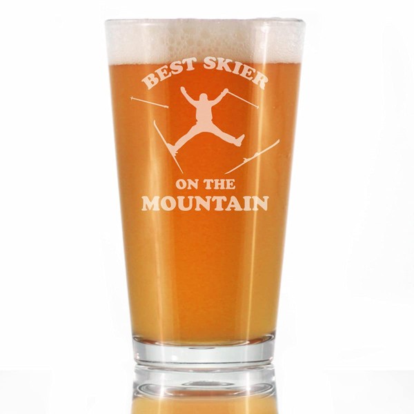 Best Skier - Pint Glass for Beer - Unique Skiing
