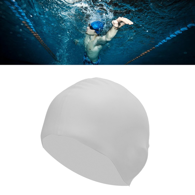 Swim Bathing Cap Silicone Waterproof Swimming Head Cover Professional with