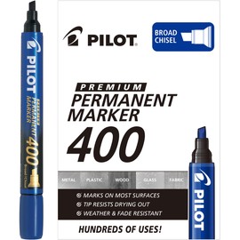 Pilot Marcador Permanente SCA400, punta de cincel, tinta azul, 12 unidades, 44116
