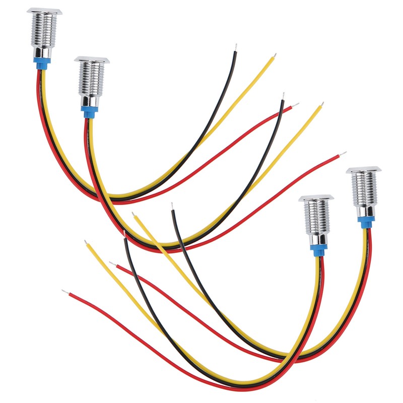4 Sets PreWired Round LEDs Waterproof 2Color Indicator Common Cathod