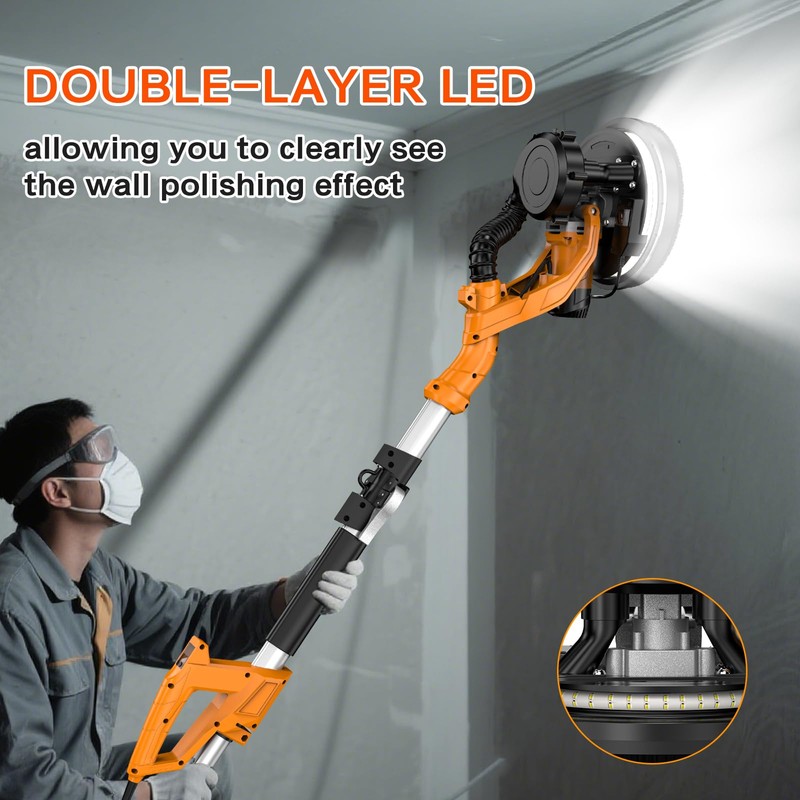Drywall Sander with Vacuum Dust Collector - 9 Variable Speed