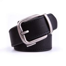 Fabio Valenti Men's Synthetic Leather Ratchet Dress Belt with Automatic Buckle, Adjustiable Sizes, Handmade, All leather Strap