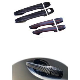 GOGOCARBON Door Handle Scratch Protector Cover Cap Compatible for Subaru WRX STI 2015-2021 Dry Carbon Fiber Lightweight Strong with U-Resistant Clear Coating (8PCS)