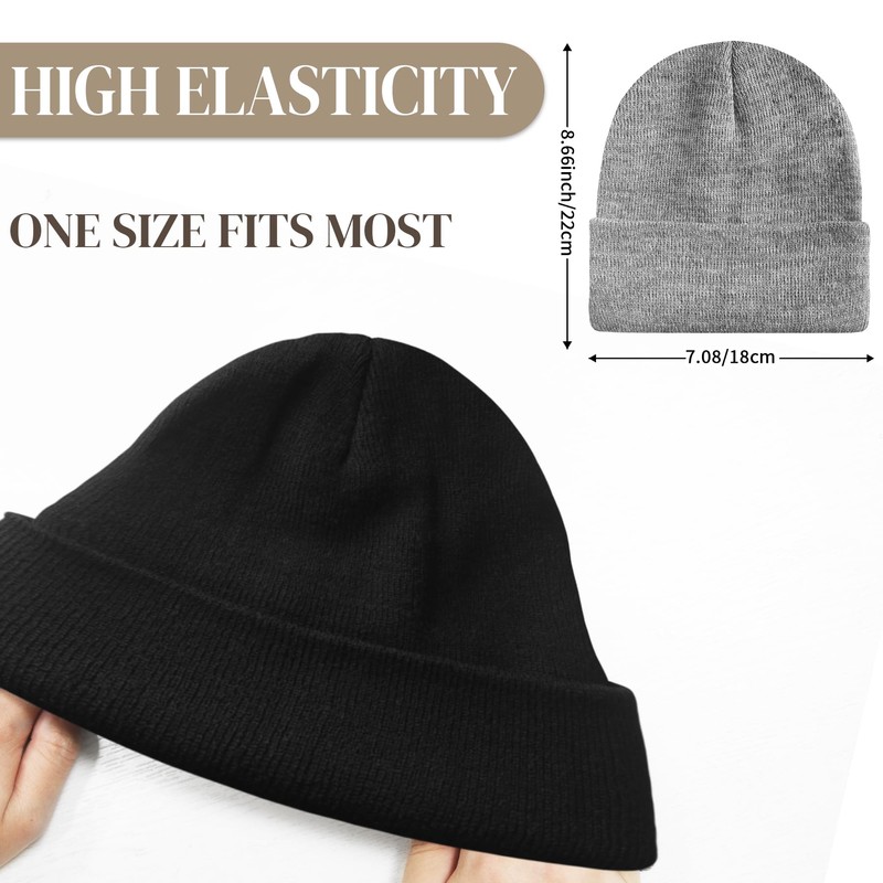 PFFY PFFY 2 Packs Unisex Beanie Hats for Men Women