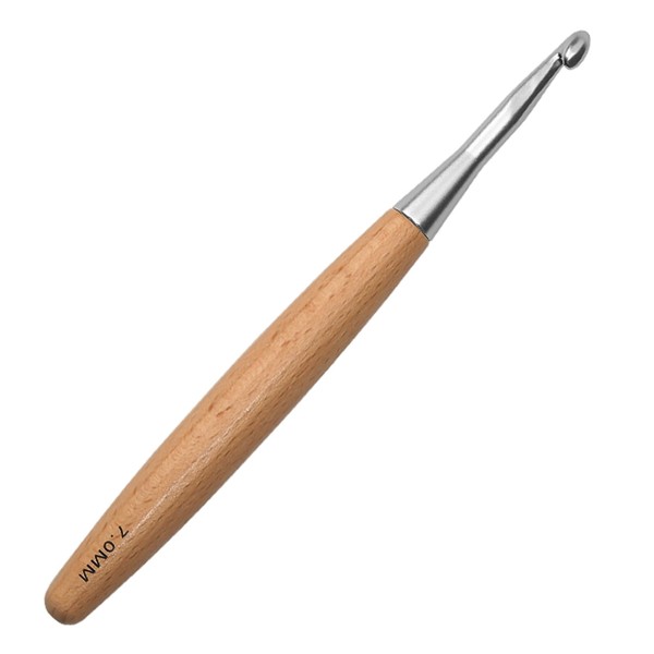 Coopay Crochet Hook 7.0 mm, Crochet Hooks with Beech Wood
