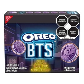 Galleta Oreo BTS sabor a Hotcake edición limitada 4 paquetes c/u 6 galletas 65.7 g