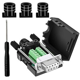 DB9 Breakout Connector (Female), BIFALE DB9 Solderless Connector RS232 D-SUB Serial Adapters 16mm thinner 9 Pin Port Terminal Breakout Board with Case Long Bolts Tail Pipe