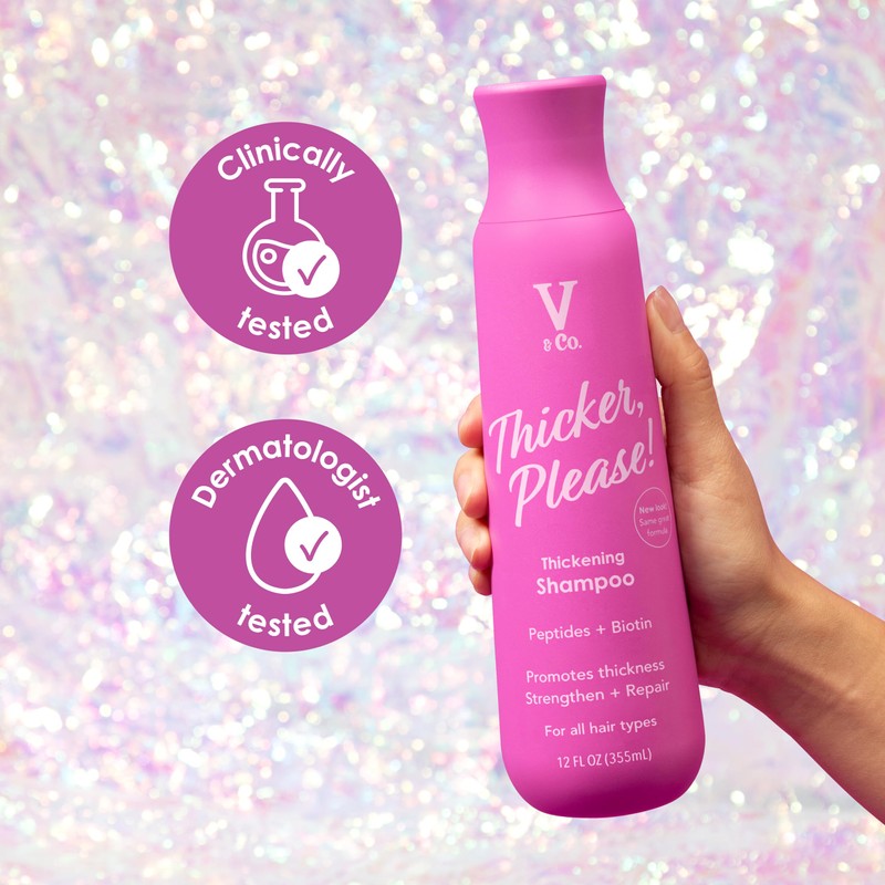 V&Co. Beauty Hair Thickening Shampoo with Peptide Technology, 12 Oz.