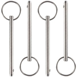 4 Pack Quick Release Pin, Diameter 1/4"(6.3mm), Overall Length 3.75"(95mm), Usable Length 3"(76mm), Full 316 Stainless Steel, Bimini Top Pin, Marine Hardware