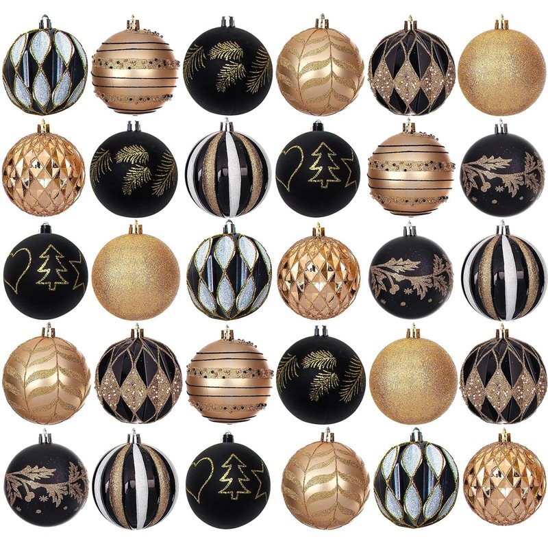 Christmas Baubles Christmas Tree Decoration Set, 30 Pieces Plastic Christmas