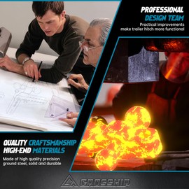 CROSSHIP Adjustable Trailer Hitch - Fits 2'' Receiver, 6'' Drop/Rise Ball Mount, Solid Dual Ball (2" x 2-5/16") Tow Hitch 26,000 LBS GTW-Multifunctional Heavy Duty Truck with Pin for Class III & IV