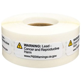 California Proposition 65 Lead Warning Labels Short Form .5 x 1.5 Inch 500 Adhesive Stickers