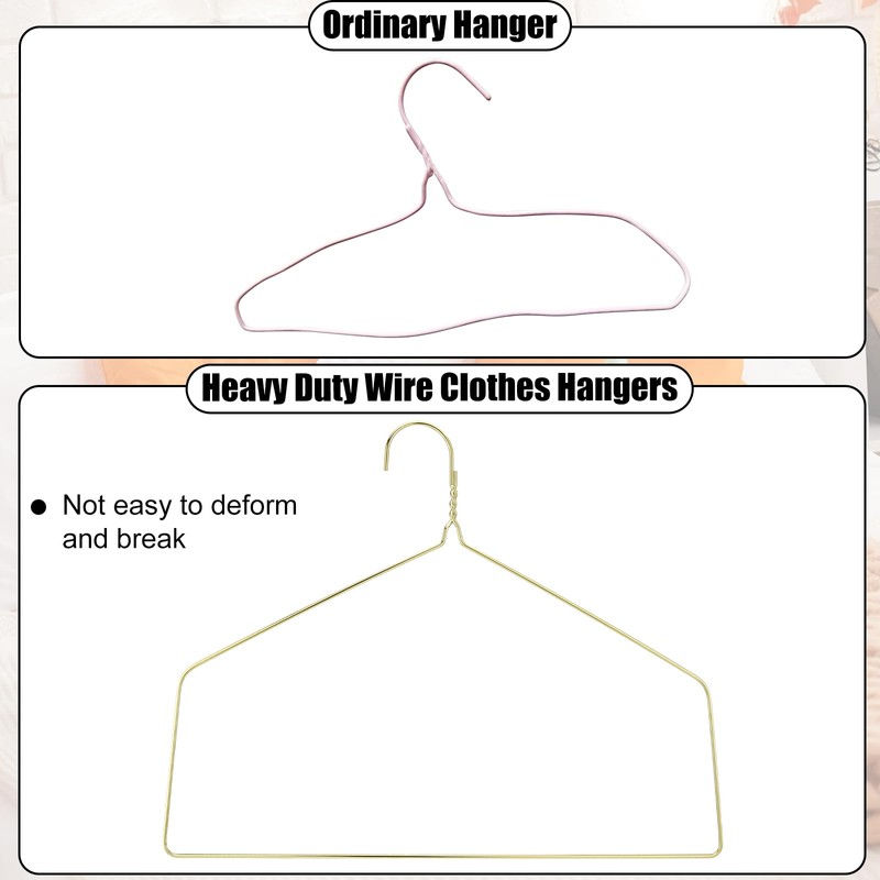 Didaey 20 Pcs Gold Dry Cleaner Hangers 18" Drapery and