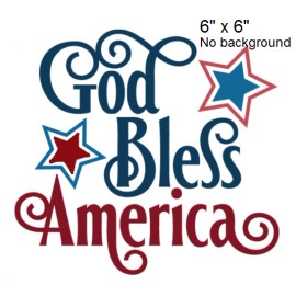 holidaydecals4u God Bless America decal sticker for DIY 8" glass block or tile