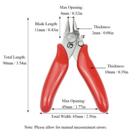 6 Pcs Wire Cutter, 3.5inch Spring-Loaded Cutting Pliers Micro Flush Trimmer Side Snips Diagonal Plier for Electrical Cutting, Coil Making, DIY Jewelry