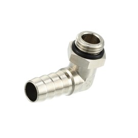 Hihaha Universal Car 90 Degree Brass Fitting Hose Adapter, Hose Fitting, 10mm 3/8" Barb to Male G1/4" BSP BSPT, Durable, Brass, Silver Tone Durable Material