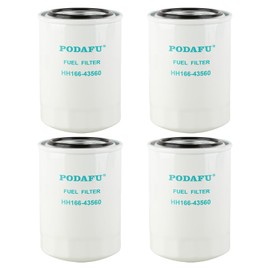 PODAFU HH166-43560 16631-43560 19090-55580 Fuel Filter Compatible with Kubota V2203 V3307 Engine SVL75 SVL90 M8540 M8560 M9000 M9540 M9960(4PCS)
