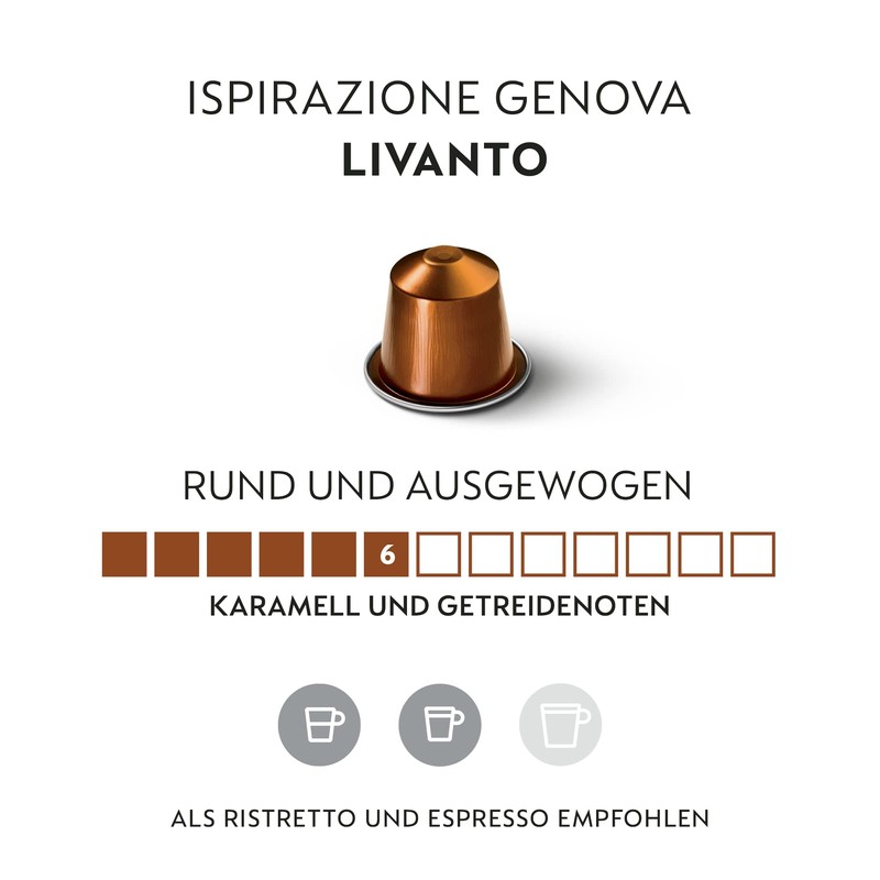 NESPRESSO Livanto Original Medium Roast 100 Coffee Capsules