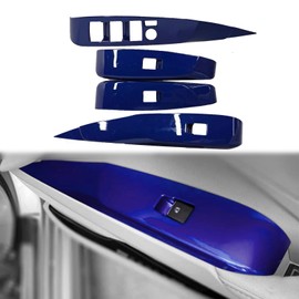 BoxCheer Car Window Control Panel Cover for 2018-2023 2024 Toyota Camry 4 PCS Door Lock Switch Trim Armrest Window Lift Down Control Switch Deco Accessories Without Seat Memory Button - Blue