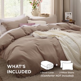 Bedsure Bedsure Khaki California King Duvet Cover - Prewashed Extra Soft Bedding Set, Includes 1 Cal King Duvet Cover 104x98 Inches with Zipper Closure & 2 Pillow Shams, Comforter Not Included
