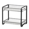 SONGMICS 2 Tier Kitchen Rack Metal Spice Rack with Plastic