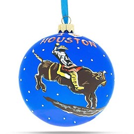 BestPysanky I Love Houston Glass Ball Christmas Ornament 4 Inches