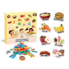 SSol & Sam Magnets and Magnetic Letters - ABC Alphabet Magnets for Refrigerator and Dry Erase Board - Baby Magnets for Fridge and Whiteboard - Ideal for Kids! (Food)