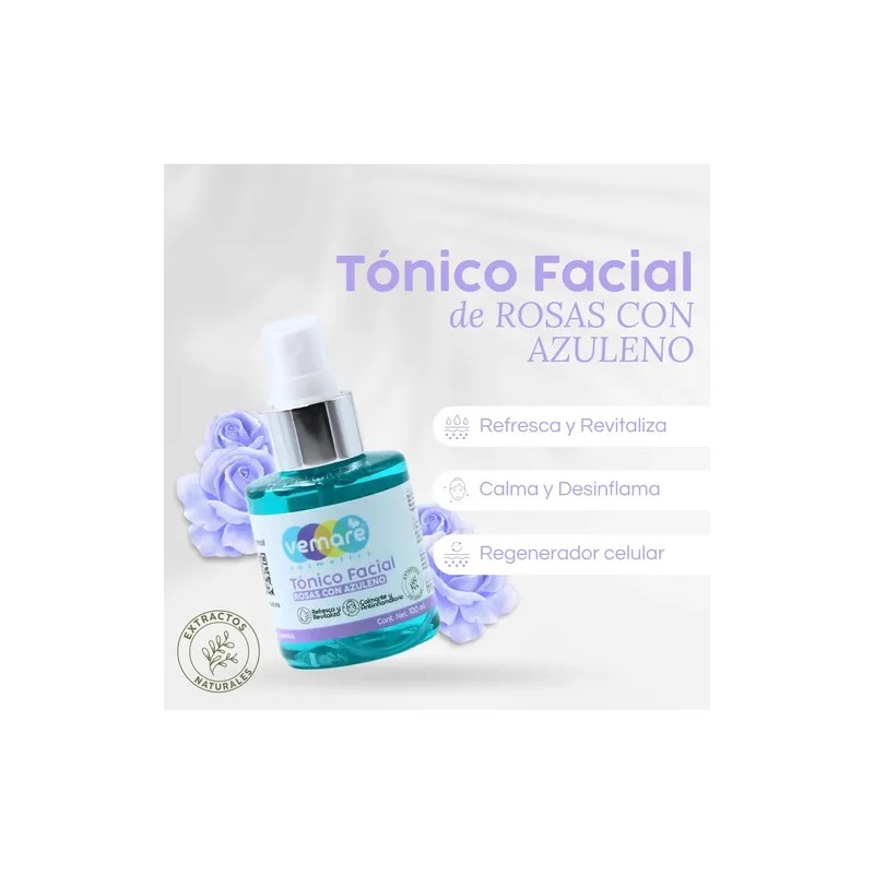 Tónico Facial De Rosas Y Azuleno Vemare Piel Sensible 100