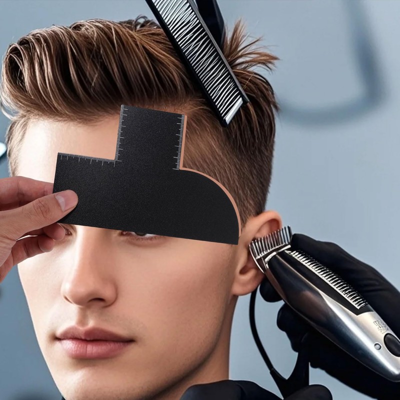 Lyreh Hairdressing Improvement Card, Reusable Hairline Shaping Tool with Measuring