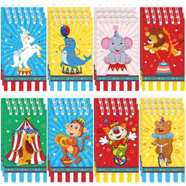 Containlol 24 Pcs Mini Circus Carnival Notebooks Carnival Birthday Party Supplies Goodie Bag Stuffers Journal Notepad Teacher Classroom Supplies for Circus Birthday Baby Shower Showman Themed Party