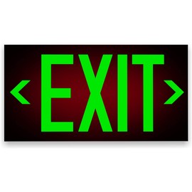 Photoluminescent Exit Signs | Pack of 2 | OSHA-ASTM-ANSI American Standard | Aluminum 14.25" x 7.5" | Weather Proof | NightBright USA Item: NCC-R II