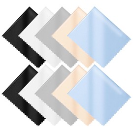 10 Stück Brillenputztücher in Optikerqualität, Premium Mikrofasertuch Optikerqualität 15x18cm zur Reinigung von Brille, für Kamera, Objektiv, Brillen, Bildschirme, Tablet (5 Farbe)