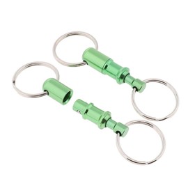 YangLand 2Pcs/Set Quick Release Keychain Pull-Apart Removable Keyring with Two Heavy Duty Split Rings Key Accessories(Green), 80mm/3.15;