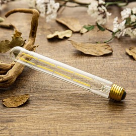 YFXRLIGHT Dimmable T10 Edison Led Long Tubular Bulb 4000k Daylight White,8W Vintage Filament Bulb 80W Equivalent, E26 Base Led Bulb, 8.9inch, Pack of 4