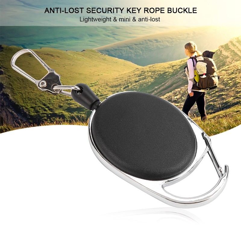 60cm Nylon Wire Rope Retractable Key Chain Stretching Keys Clasp