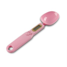 Pink Kitchen Digital Spoon Scale High Accuracy Weighing with LCD Screen Display for Measuring Butter, Flour, Cream, Tea, Spices