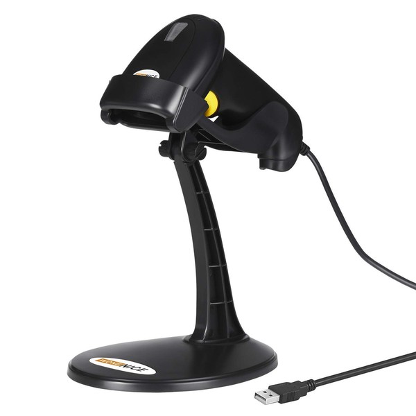 WoneNice Hands-Free USB Barcode Scanner with Stand for Retail, POS
