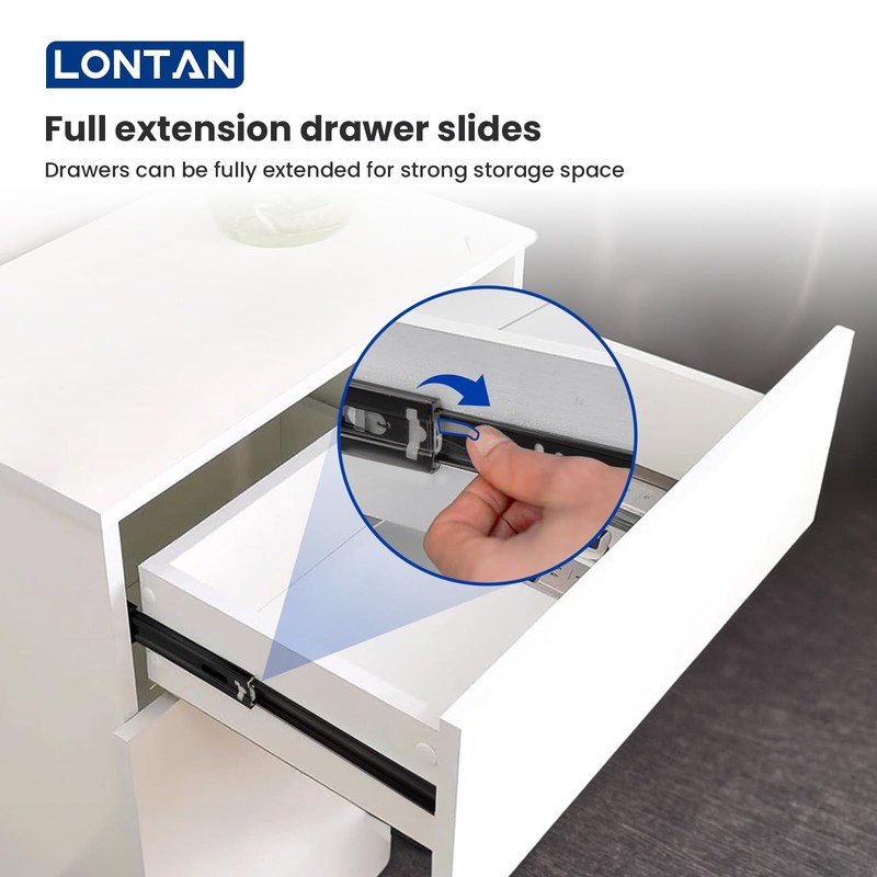 LONTAN 22 Inch Full Extension Ball Bearing Drawer Slides 2