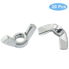 Waziaqoc 20 Pcs M8 Wing Nuts, 304 Stainless Steel Wing Nuts Fasteners Parts DIN315 Butterfly Nut