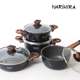 [Narihira] Marble induction hotpot pot 22cm / [나리히라] 대리석 인덕션 전골냄비 22cm