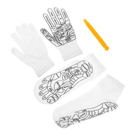Vaguelly Overnight Gloves for Foot Massage Reflexology Chart Socks Trigger Point Therapy