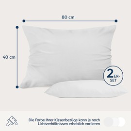 Dreamzie Pillowcase, 40 x 80 cm, White, Set of 2, Microfibre, Oeko-Tex Certified, Soft
