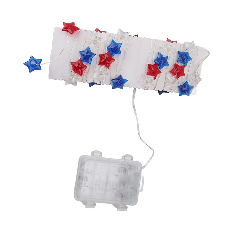 Independence Day Decor LED String Lights Battery Operated 9.8ft 40