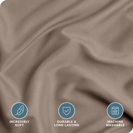 Bare Home Bedding Duvet Cover Extra Long Size - Premium 1800 Super Soft Collection - Lightweight, Cooling Duvet Cover - Soft Breathable Bedding (Twin/Twin XL, Taupe)